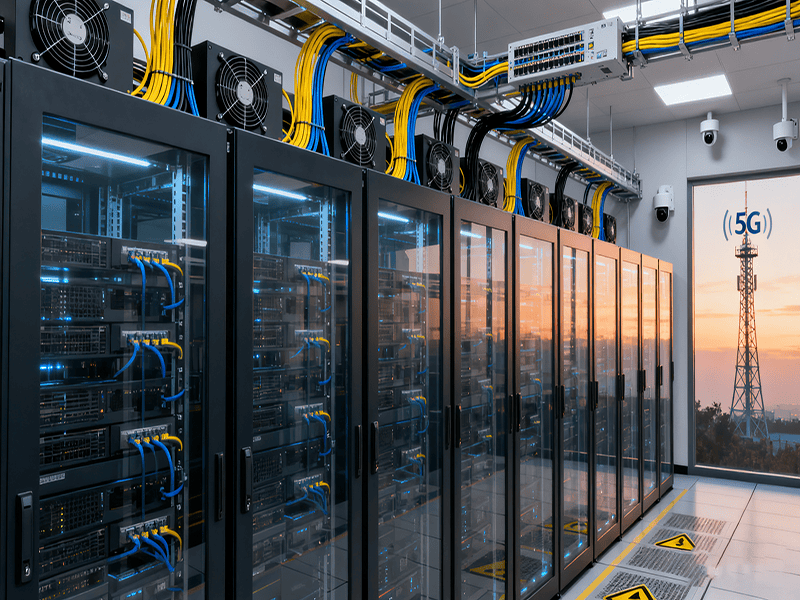 Close-up of an adhesive dispensing process, showing glue being applied precisely onto a component surface in an industrial setting.