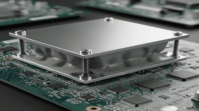 Checking compression of thermal pad under heat sink