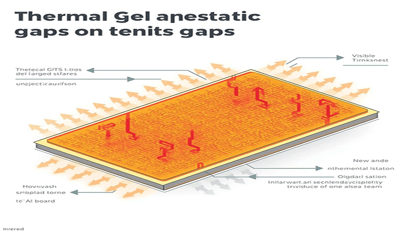 thermal grease filling micro-gaps between chip and heatsink