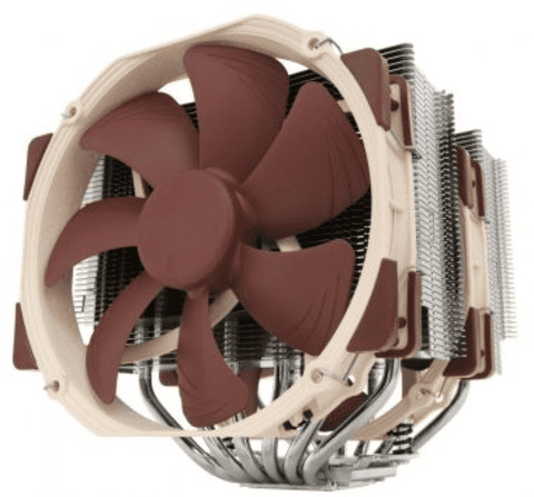 Brown and white cooling fan