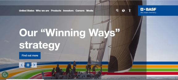 BASF logo – world’s largest chemical company with adhesive technologies