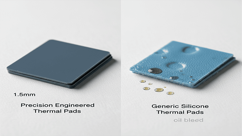 Comparison between precision thermal pads and low-quality generic silicone pads for MacBook M1